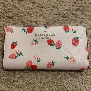 Kate Spade Strawberry Large Slim Bifold Wallet